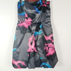 Express Bubble Hem Short Strapless Dress Size 12